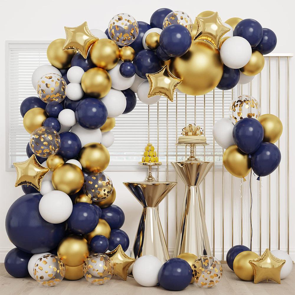 Black Gold Sequins Latex Balloon Chain Set Birthday Party Decoration Balloon Wedding Package