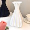 Stylish Vase for Real Flowers 3D Printed Fluted Curved Vase, Minimalist Modern Decorative Flower Sculpture Living Room Tabletop Home Aesthetic