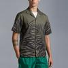 Moncler SS24 Tropical Plant Print Button Short Sleeve Shirt Men shirts Green J10912F00006597M1S89