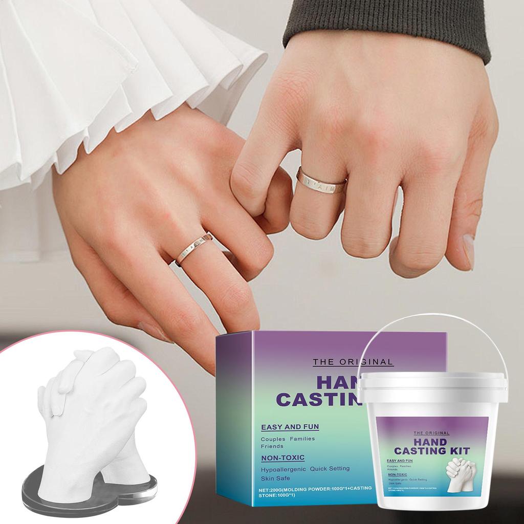 DIY 3D Hands Mold Couples Hands Casting Kit Souvenir Sculpture Hand Casting Kit Couples With Gloves Handmade Craft Set