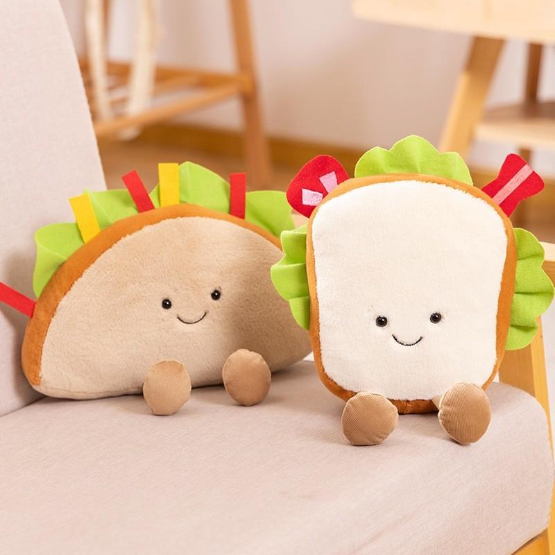 Giocattolo Peluche Sandwich Pizza Hamburger Ciondolo Decorativo Per Bambini e Collezionisti
