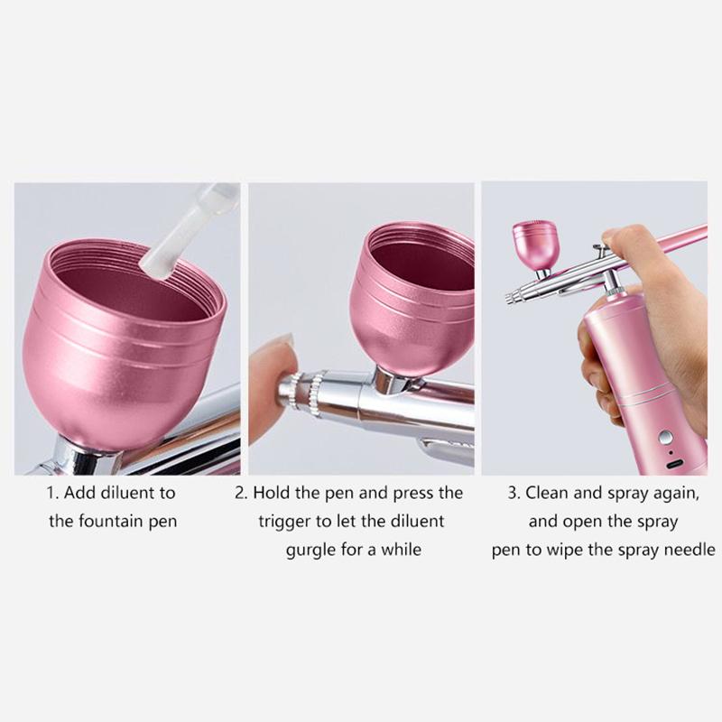 Portable Airbrush Kit Wireless Air Brush With Compressor Electrical Handheld Spray Gun Coloring Tattoo Graffiti Graphic Model