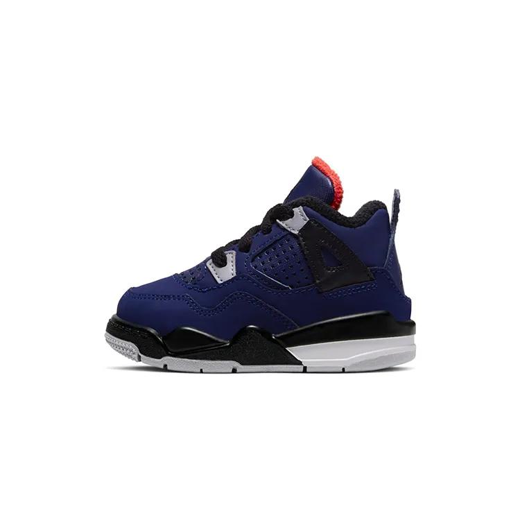 Air Jordan 4 Retro Winter Toddler 'Loyal Blue' (Unisex) Loyal Blue / White / Habanero Red / Black Toddler Shoes BQ7670 401