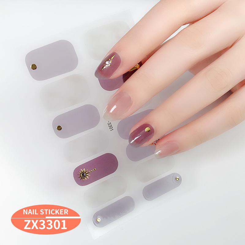 ZX 3D Gel Nail Polish Stickers: Easy-to-Use, Safe, and Healthy Imitation Diamond Adhesive for Stunning Nail Art.