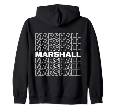 I Love Marshall Retro Pattern Personalized Zip Hoodie