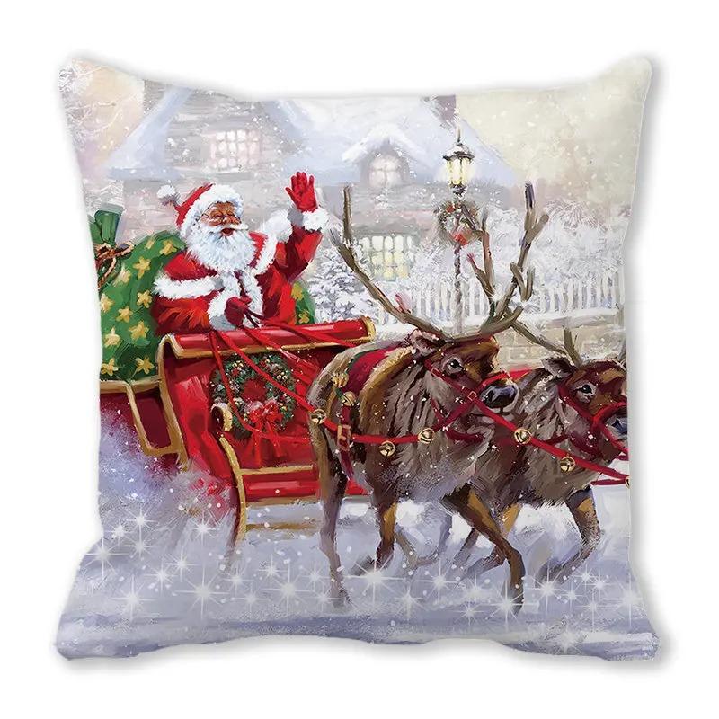 Vianočné obliečky na vankúše Autopríslušenstvo Kancelária Santa Claus Obývacia izba Pohovka Domáce obliečky na vankúše