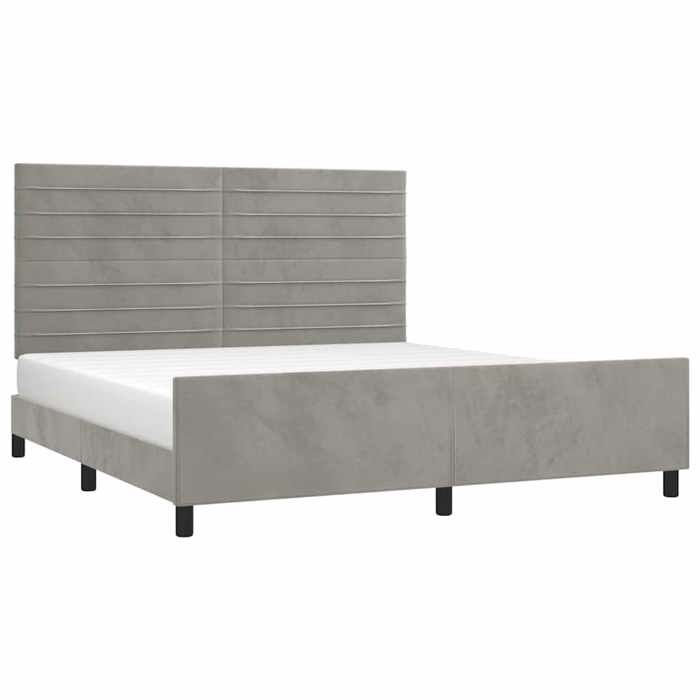 Maison Exclusive - Cadre de lit sans matelas gris clair velours