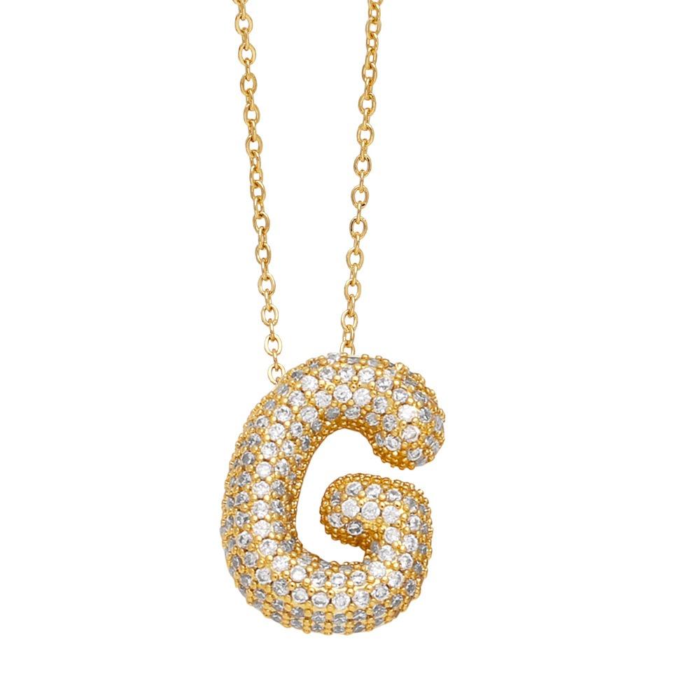 Alphabet 26 Letters Necklace Gold Color Women Sweater Chain Simple A-Z Letter Clavicle Chain  Daily