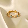 18K gold-plated stainless steel Devil's Eye open ring European and American fashion versatile titanium steel ring ring ring