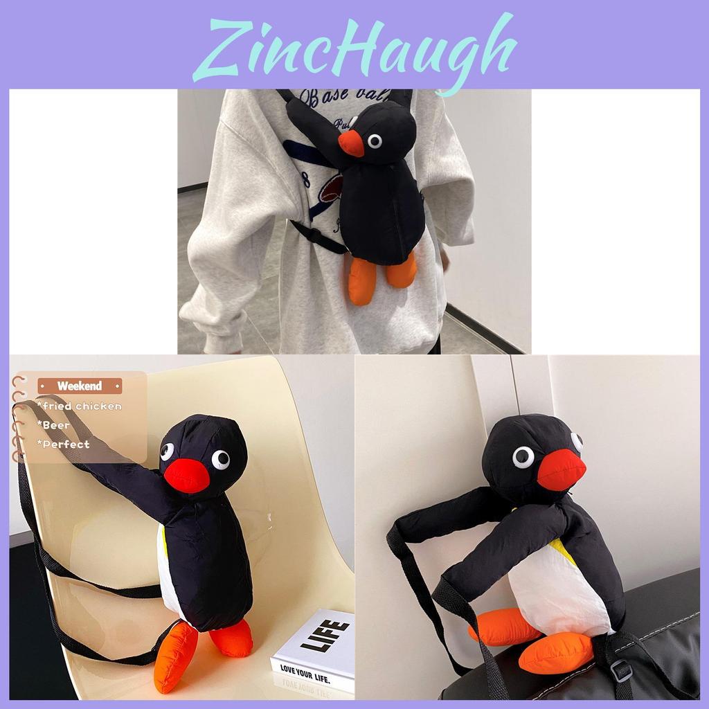 Penguin Cartoon Kids Backpack With Breathable Nylon And Animal Pattern For Preschool Children