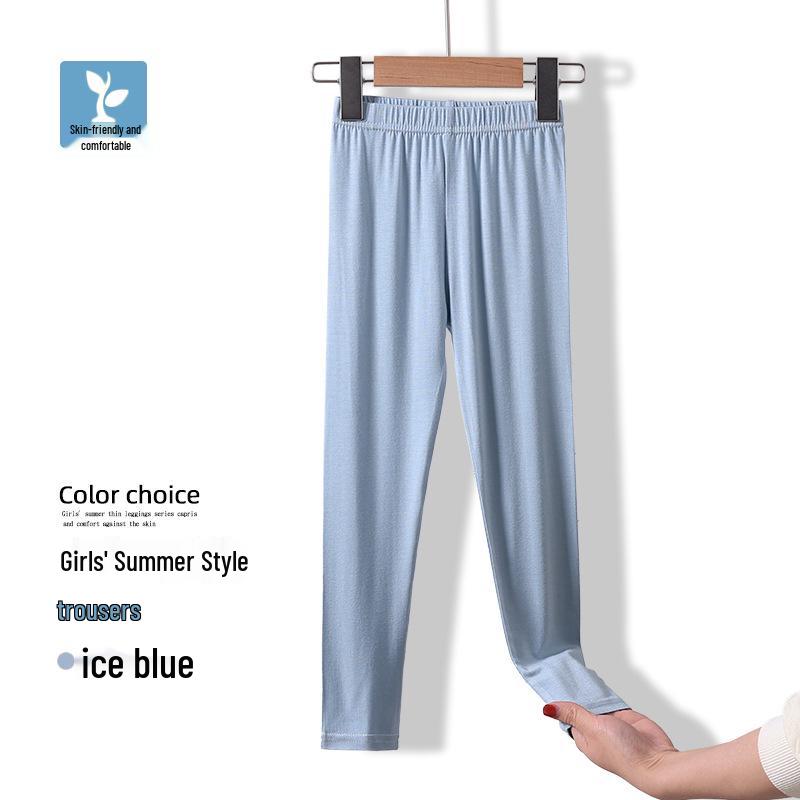 Girls' Modal Leggings for Spring/Summer - Black or White Dance Pants, Medium/Large Sizes