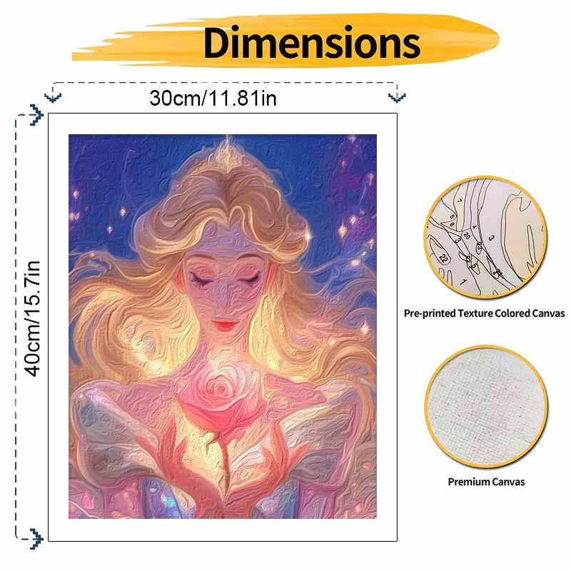 Disney Shining Rose Princess Oil Paint Hand Painting Kit Decoration Classic Style Home Decor Gifts For Her Aesthetic Room Decor Art