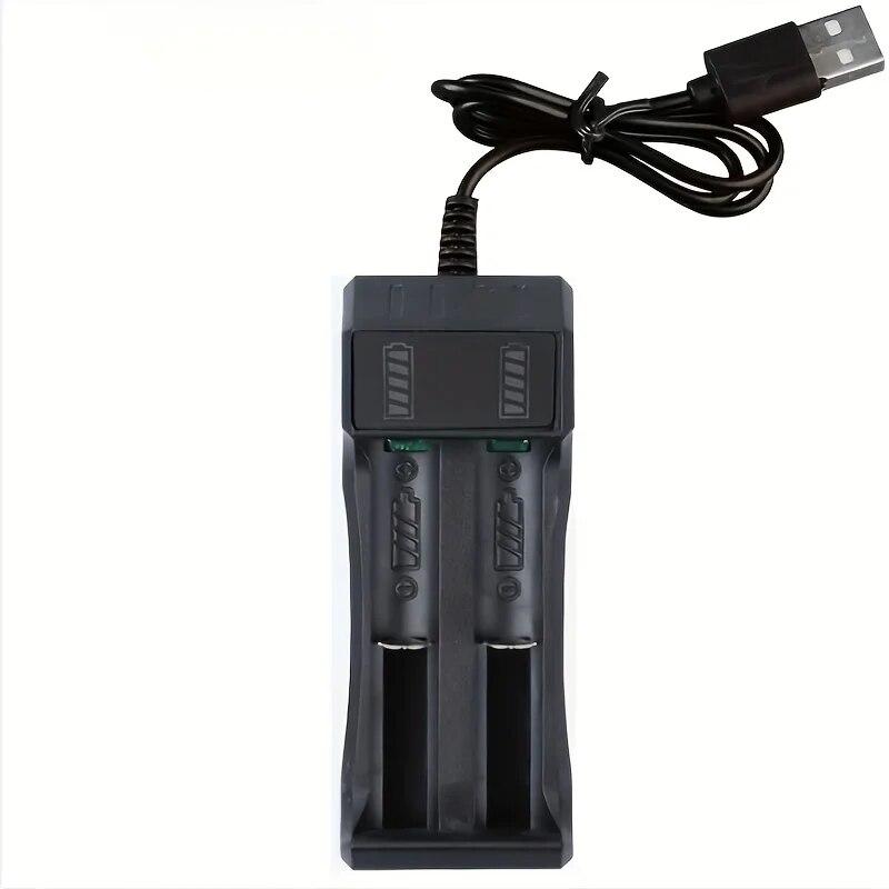 Universal 18650 Lithium Battery Charger 1/2 Slots Rechargeable Battery Charging Adapter for Flashlight Laser Devices Home Use