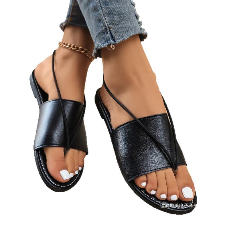 Lightweight Flat Shoes Women's Plus-size Retro Beach Flip-flops