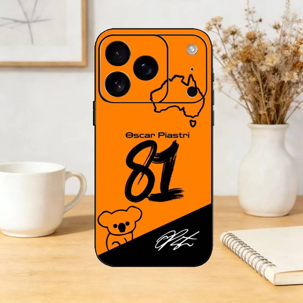 Oscar Piastri 81 Phone Case For iPhone 17,16,15,14,13,12,11 Plus,Pro Max,SE4Soft Silicone Black Cover
