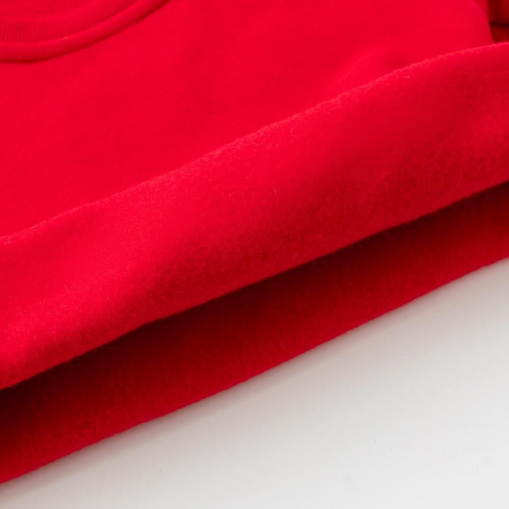 Children's Solid Color Plush Sweatshirt - Long Sleeve Autumn/Winter T-shirt for Kindergarten with Custom Logo Option