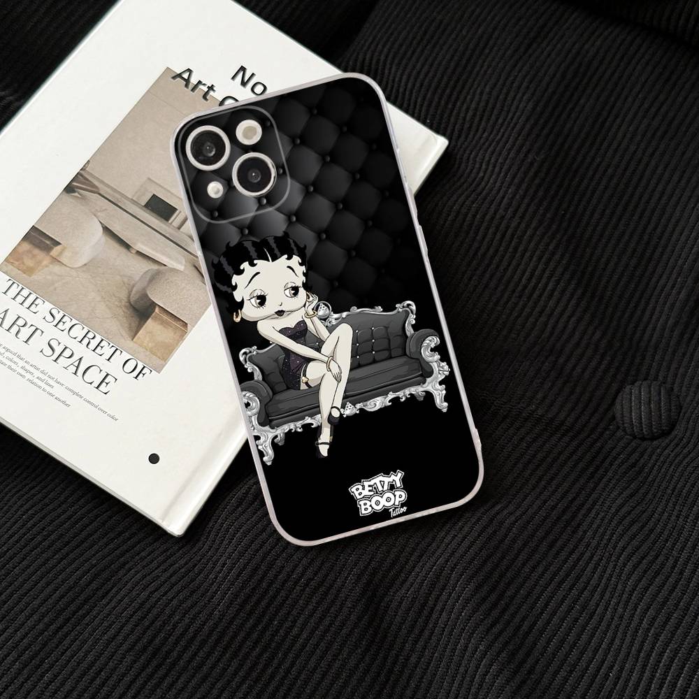B-Betty-Cute-B-Boop for iPhone 17 16 15 14 13 12 11 Pro Max Plus Transparent Soft TPU Phone Cover