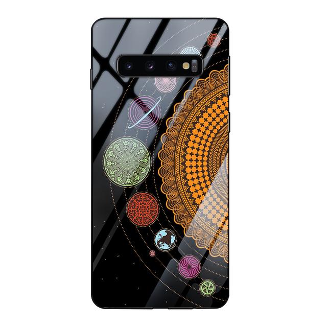 

Чехол из закаленного стекла с цветком мандалы для Samsung Galaxy S21 S20 Fe Ultra Plus S10e S10 S9 A52 A71 A52s 5g Note 20 10 Lite 9 For Samsung Note 9