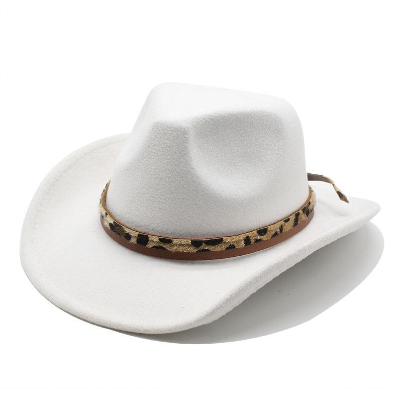 Western Cowboy Top Hat British Classic Jazz Hat Wool Hat Big Eaves Hat