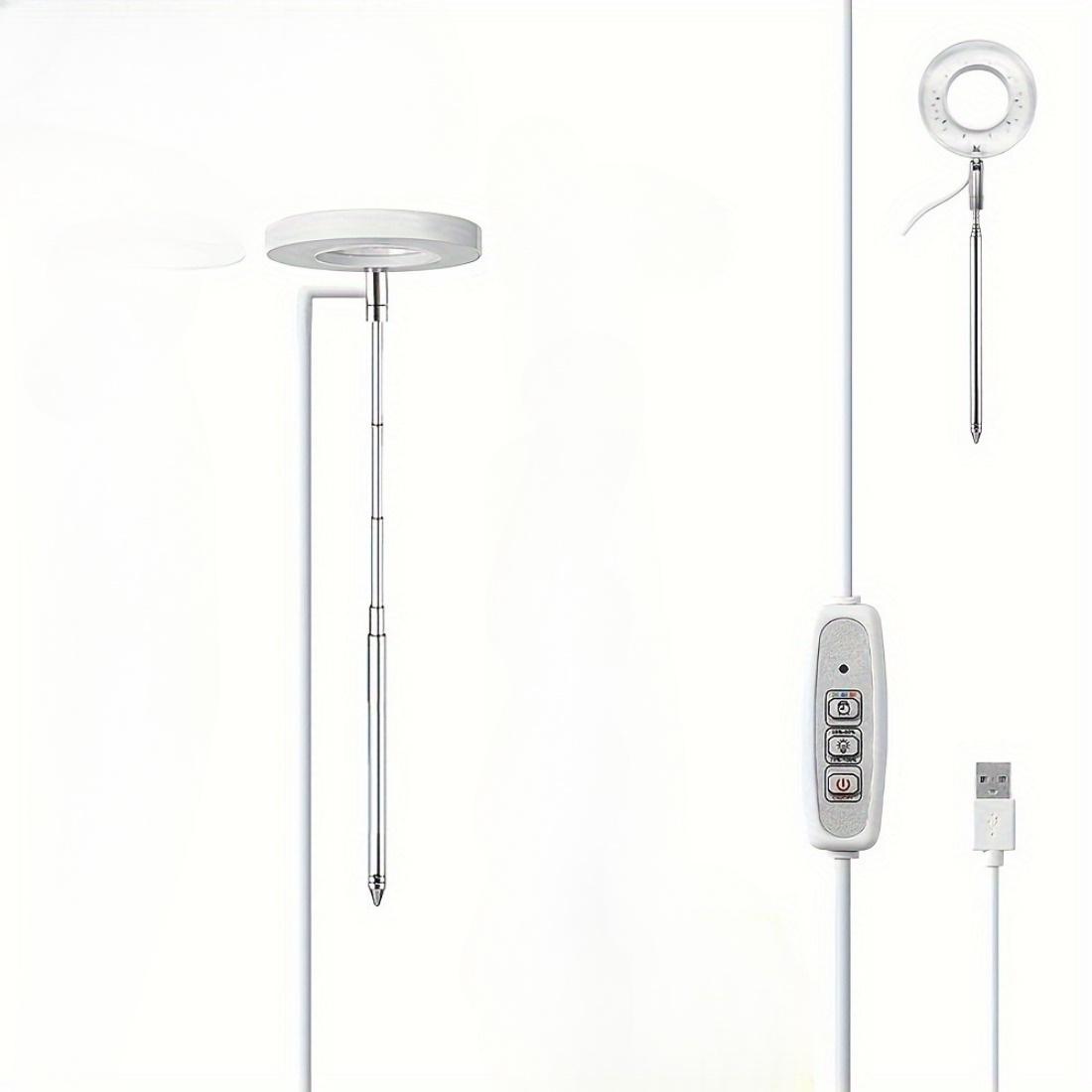 

Светильник для выращивания растений Светильник для выращивания растений в помещении Полный спектр Регулируемое кольцо для выращивания растений с регулируемой высотой и углом наклона USB 5 В с автоматическим таймером 2/4/8 ч с 3 головками для рассады 1 Hea