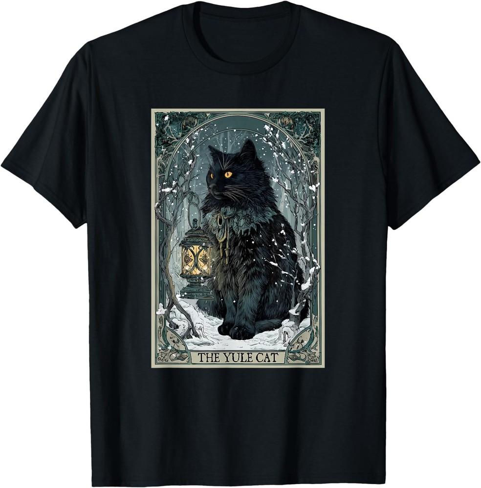 Creepmas Vintage The Yule Cat Tarot Card Dark Christmas T-Shirt , UNISEX Tee Unisex T-Shirt XXXXL