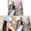 Summer Starry Geometric Headscarf Cap With Wide Brim For Women