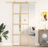 VidaXL Sliding Door, Hanging Door with Stopper, Door with Barn Panels Kitchen Home Interior, Golden Clear Glass 155184