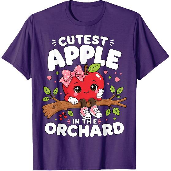 Cutest Apple in The Orchard Cute Apple Picking Season Girl T-Shirt