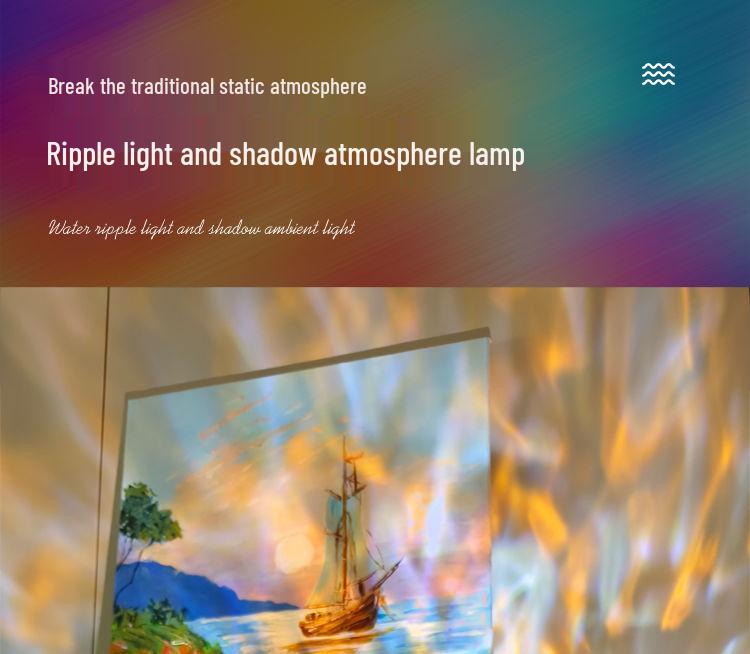 Sunset Ripple Atmosphere Lamp: Dynamic Bedroom & Studio Light for Influencers
