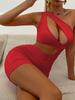 Women's Sexy One Shoulder Summer Mini Skirt Hollow Fashion Bodycon Dress