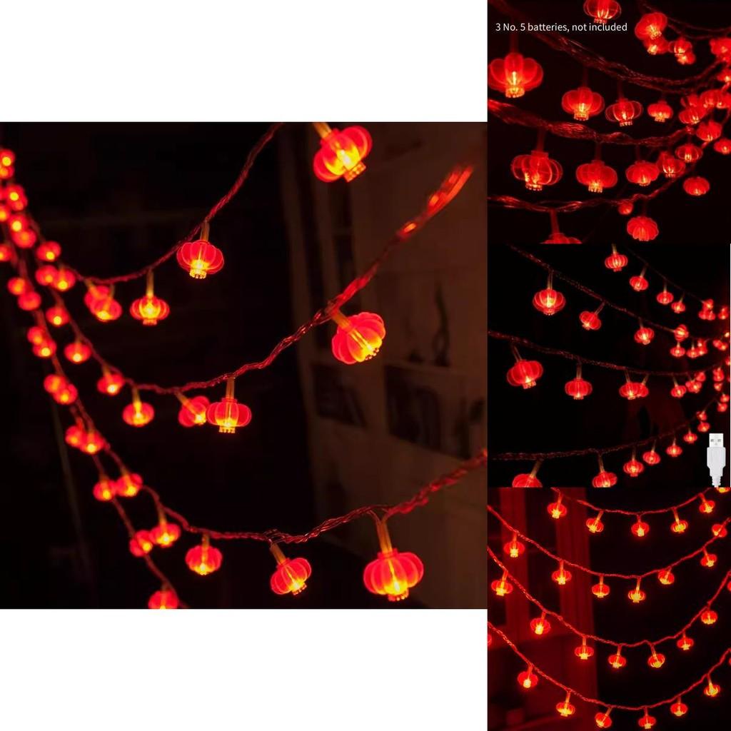 Luzes de Fio LED Para o Ano Novo Chinês Com Lanternas Vermelhas Decoração Para Casa e Uso Externo