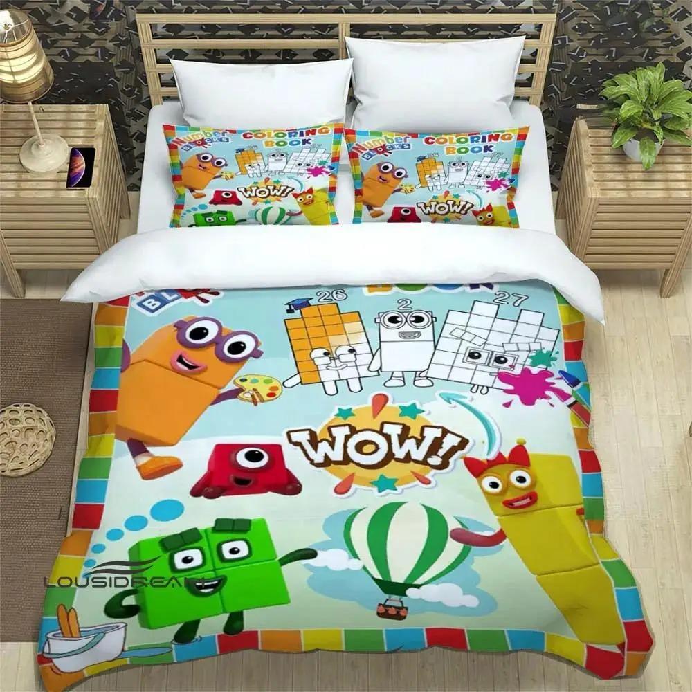 N-Zahlenblöcke Cartoon-Druck Bettwäschesets Exquisites Zubehörset Bettdeckenbezug Bettdecke Set Bettwäscheset Luxus Geburtstagsgeschenk