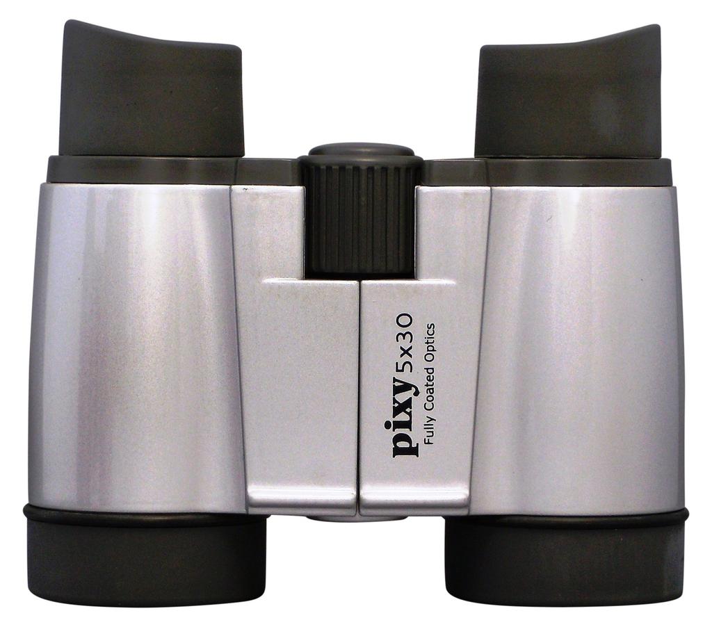 PIXY 5x30 Binoculars, Opera Glasses, 5x Magnification, 30 Caliber, Silver, 025002