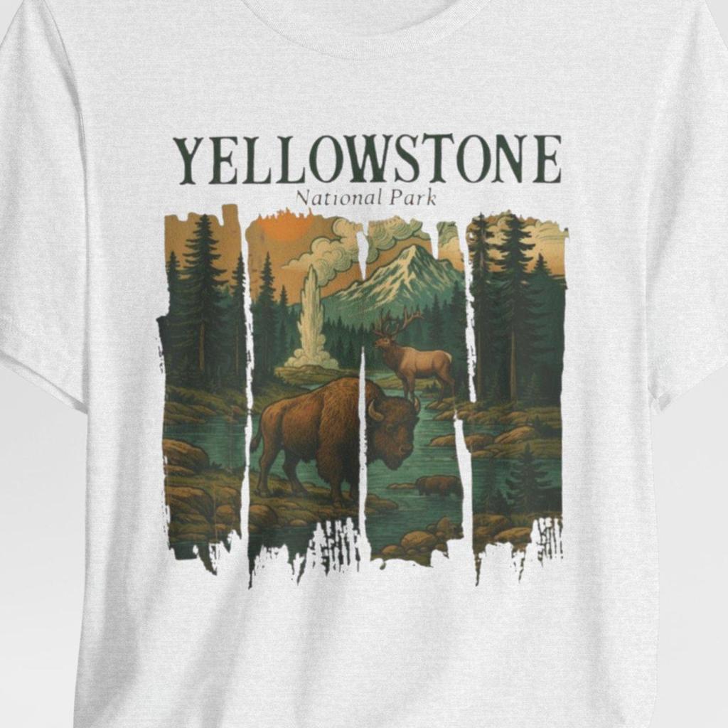 Yellowstone National Park Retro T-Shirt: Comfort Colors Hiking Tee