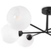 Asturia Black Ceiling Lamp 6-Flat White Lampshade E27