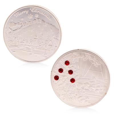 New Year 2018 Silver Christmas Commemorative Coin Souvenirs Gifts Challenge Coin