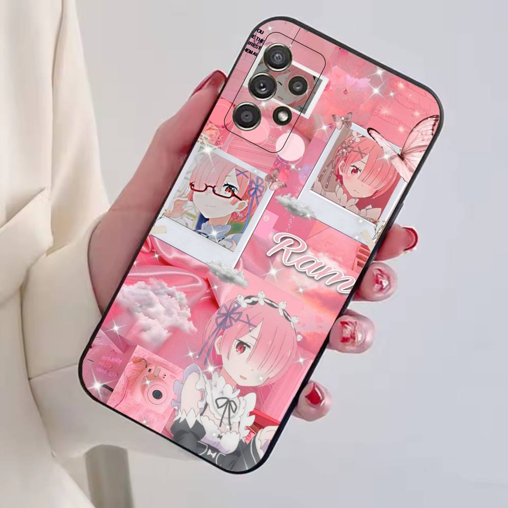 Anime Girl Re Zero R-Ram Phone Case For Samsung S25,S24,S21,S22,S23,S30,Ultra,S20,Plus,Fe,Soft Silicone Black Cover
