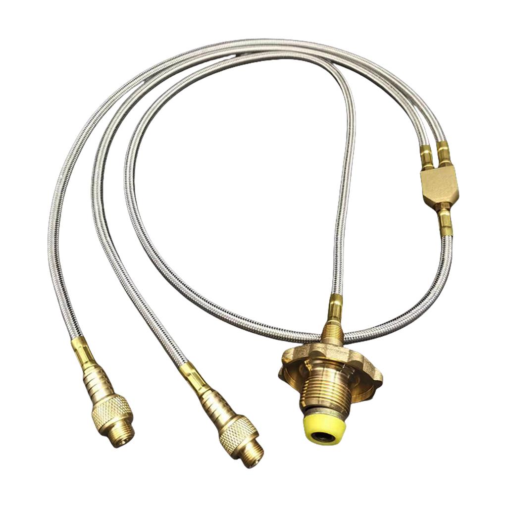 Outdoor Double Connection Tube Gas Valves Durability Gas Converter Stove Adapter for Camping Cooking Efficiency