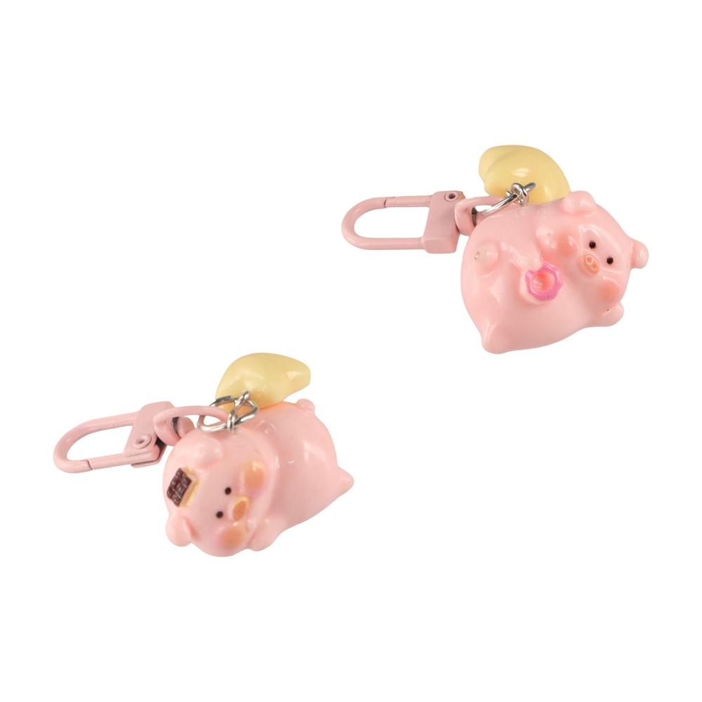 Resin Cartoon Key Chain Charms 3D Key Chain Personality Pink Pig Pendant  Decoration