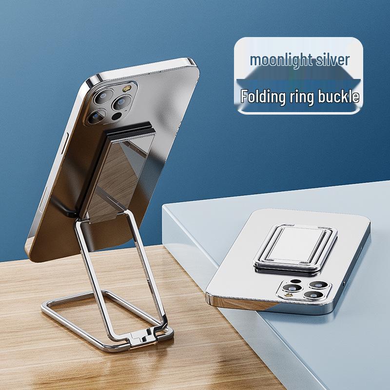 Adjustable Square Finger Ring Phone Holder - Foldable, Rotatable, Ultra-thin Zinc Alloy Back Sticker