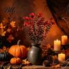Silk Floral Arrangements With Green Leaves Artificial Fall Flowers, Fake Eucalyptus Violet Greenery Bouquet, Autumn Faux Quirky Interior Design