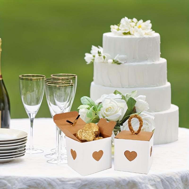 10PCS Candy Box Gift Box Wedding Favor Boxes Eco-friendly Vintage Gift Box Kraft Paper Heart-shaped 5.5x5.5cm