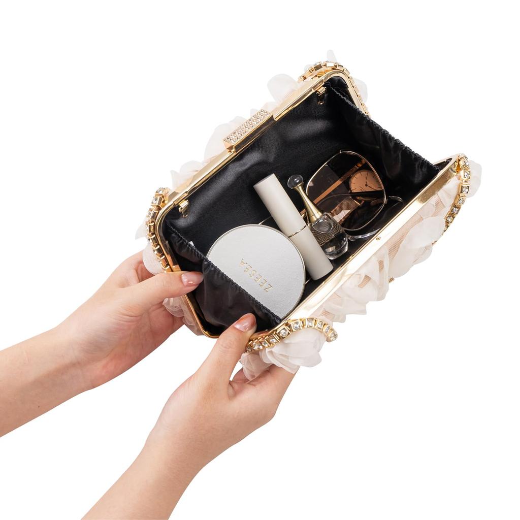 greentaya Party Bag, Wedding Petal Bag, Large Lace Women's Handbag, Perfect for Receptions and Guests (Apricot)