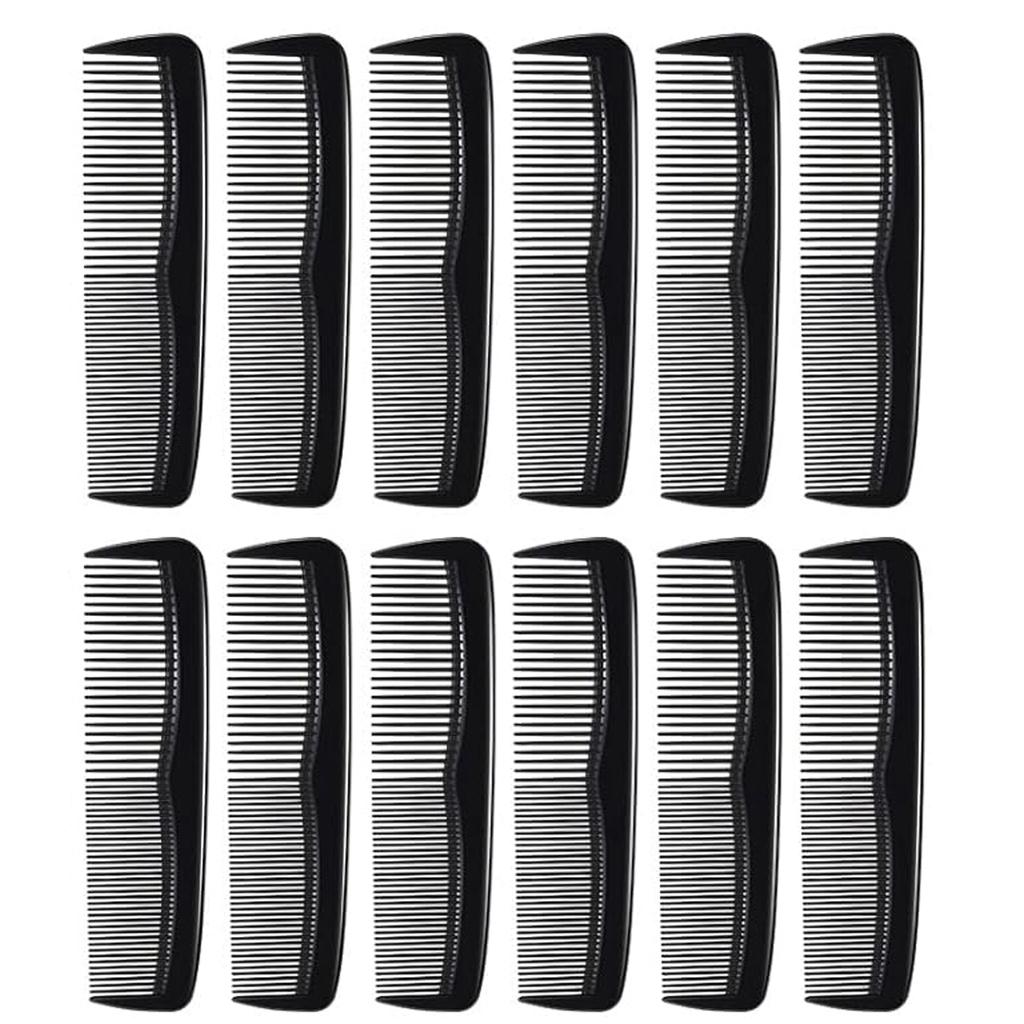 5pcs Black Hair Styling Comb, Fine Tooth Hair Comb, Heat Resistant Comb, Double Headed Hair Styling Comb