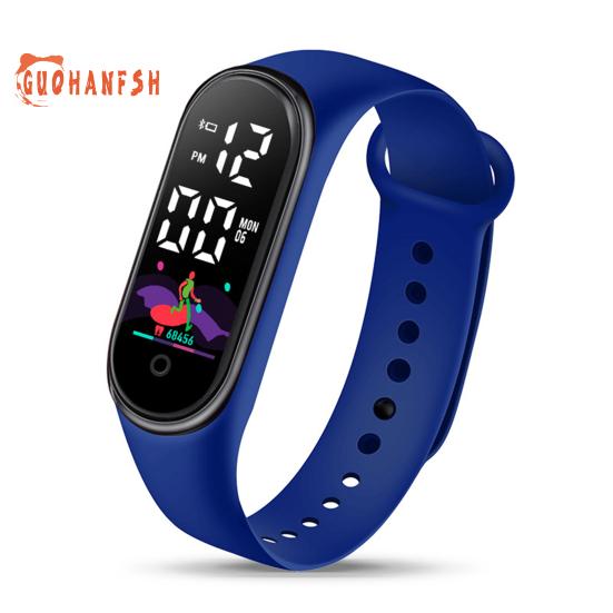 Fashion Sports Bracelet with LED Display, Rounded Dial, Adjustable Silicone Strap, Digital Watch