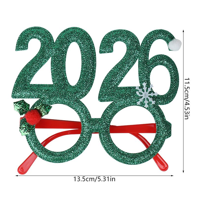2026 Digital Funny Christmas Glasses Frame for New Year Eve Party Decoration Supplies Creative Photo Booth Prop Kids Gift Favors