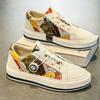 Personalized Lace Up Corduroy Board Shoes for Lazy People To Step on Canvas Shoes for Men's Shoes   for Men with Free Shipping