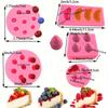 5pcs Fruit Shaped Fondant Molds,3D Strawberry, Orange, Pineapple, Raspberry & Blueberry Silicone Fondant Molds for Cupcake Topper