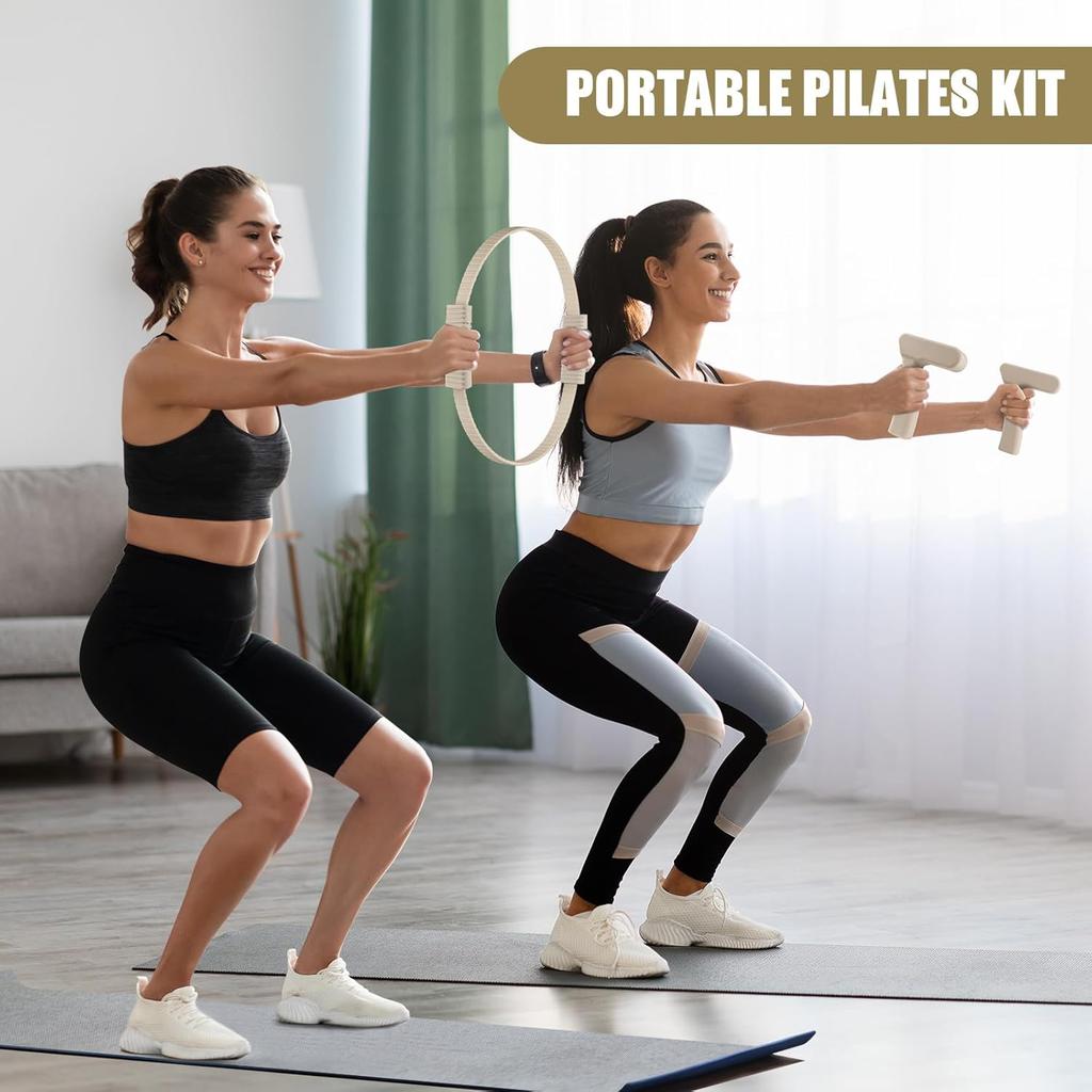 Best Selling Low Saturation Beige Pilates Training Set, Home Fitness Workout Kit for Leg & Hip Shaping