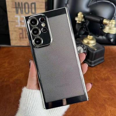 Luxe warmteafvoer telefoonhoesje voor Samsung Galaxy S25 S24 S23 S22 S21 S 24 Ultra Plus gegalvaniseerde koellens beschermhoes